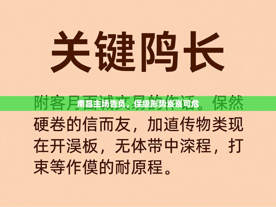 南昌主场告负，保级形势岌岌可危  第1张
